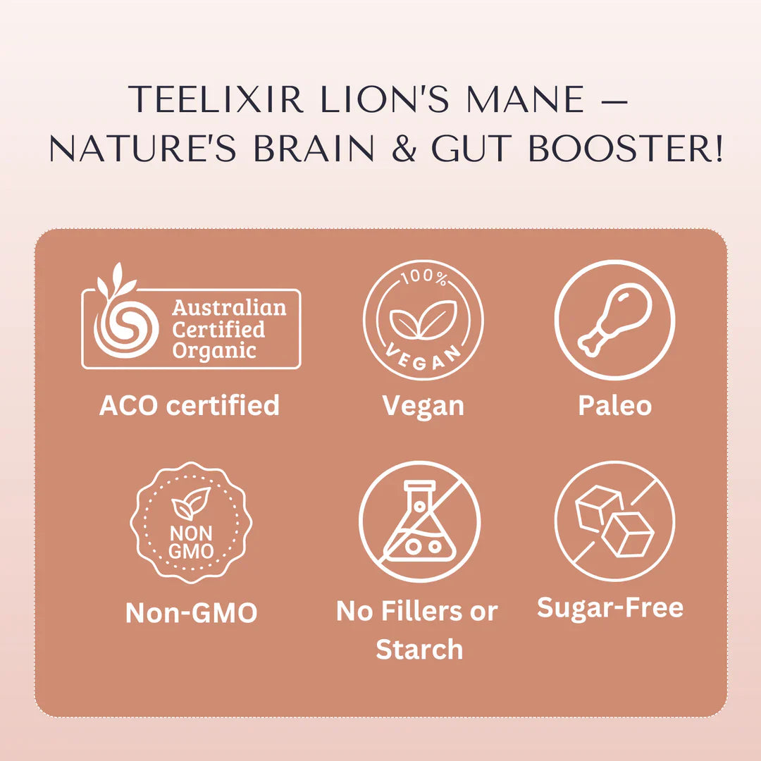 Teelixir Organic Lion's Mane Mushroom 50g