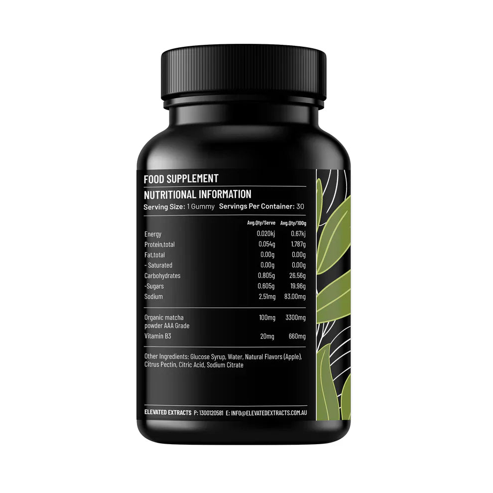 Elevated Extracts Organic Matcha Gummies - 30 Gummies